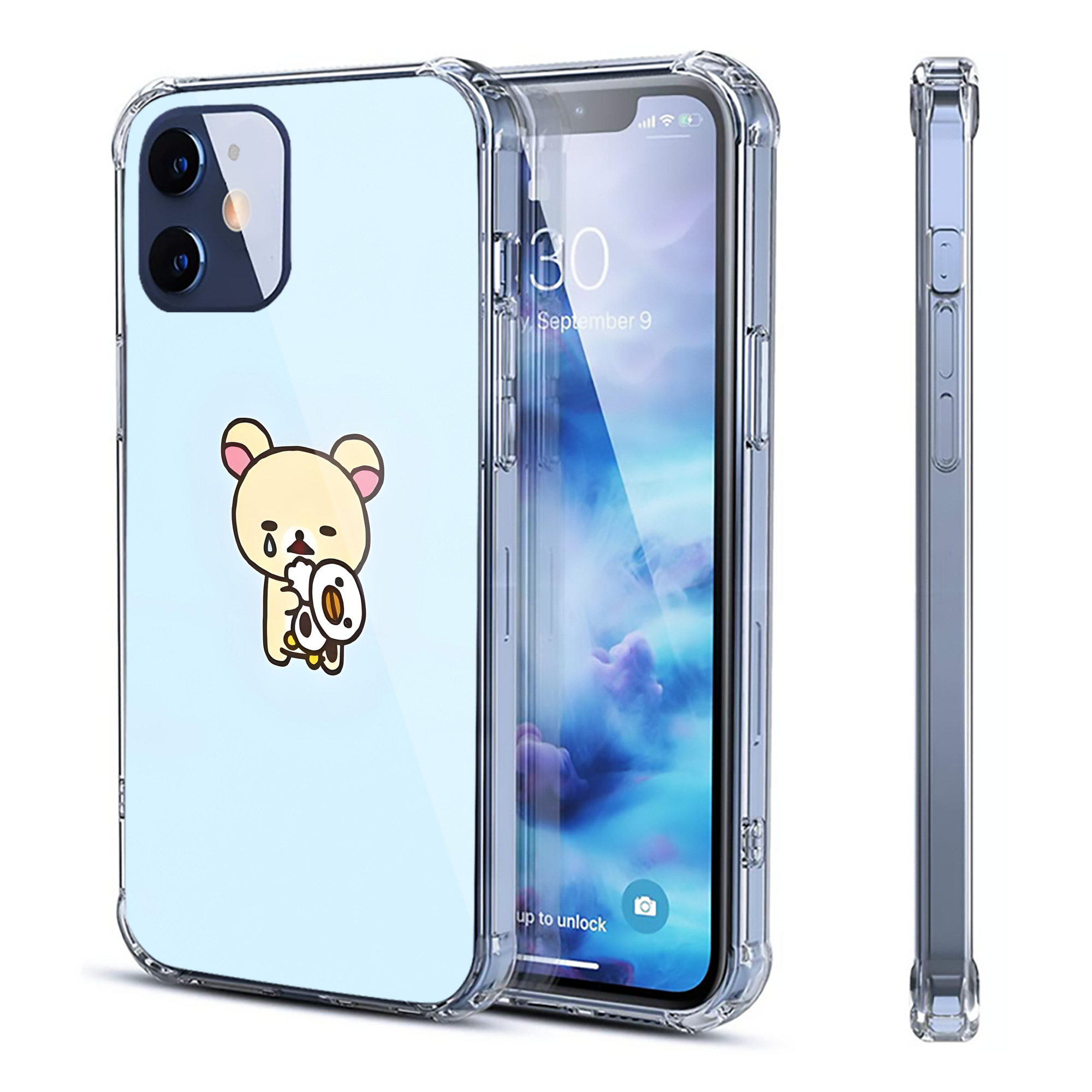 （画像用） リラックマ リラックマ キイロイトリ Rilakkuma Korilakkuma Kiiroitori 【iPhone 12シリーズ対応】透明スマホケース（クリアソフトケース）
